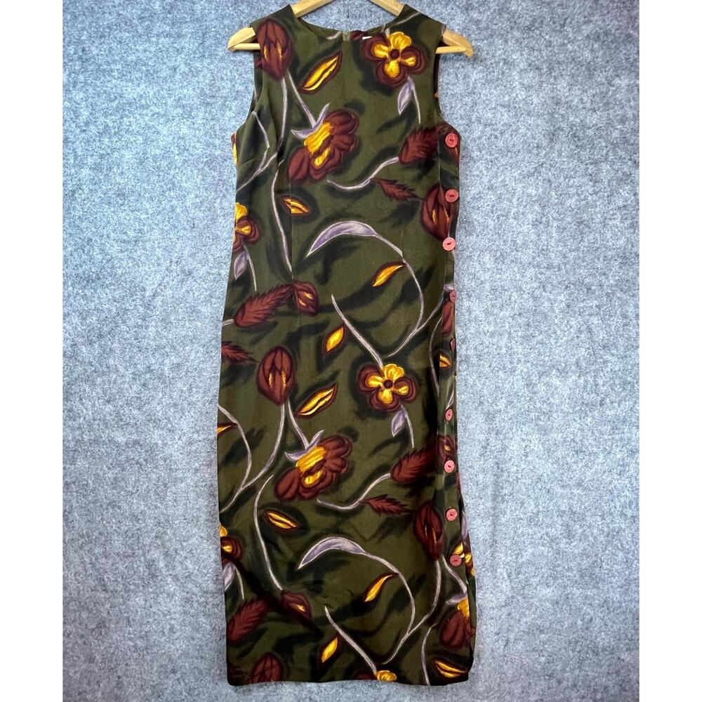 Vintage 90s R&K Sheath Dress Women 8 Dark Romantic‎ Artsy Boho Floral Office